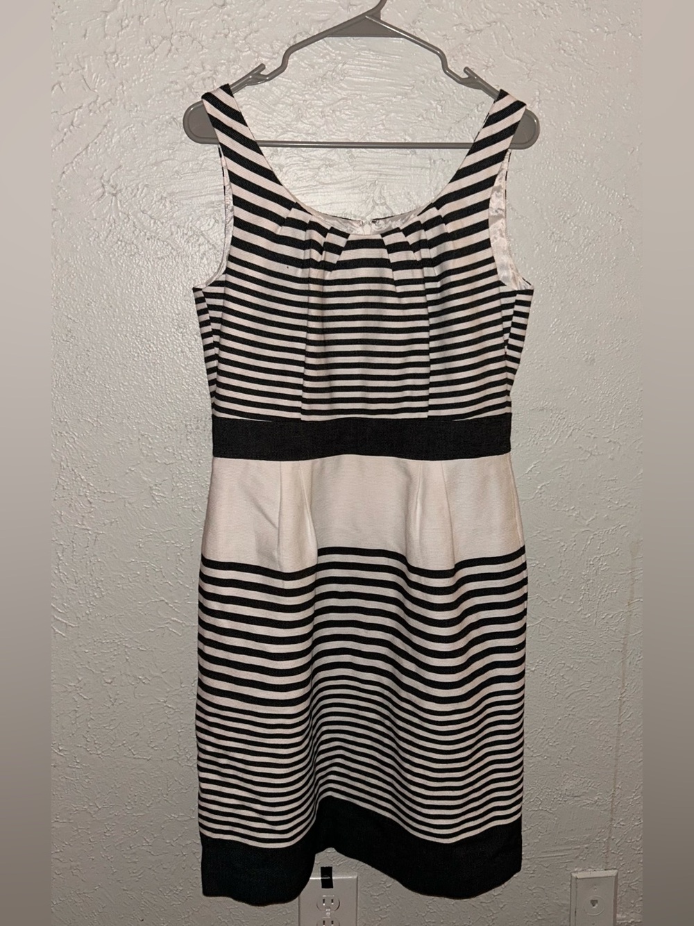 Banana Republic Black and White Striped Sleeveless Dress